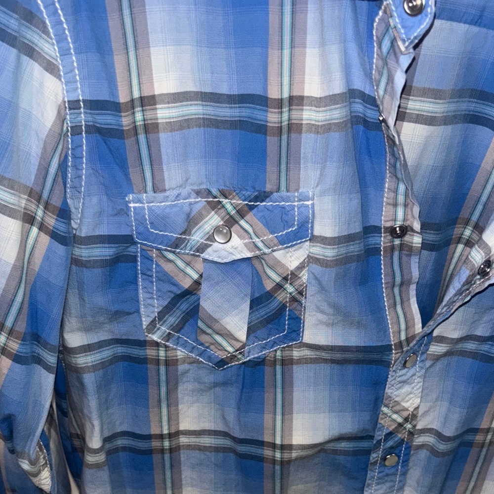 INC International Concepts Plaid Button-Down Shirt - Picture 3 of 6
